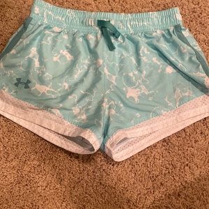 teal kids under armor shorts